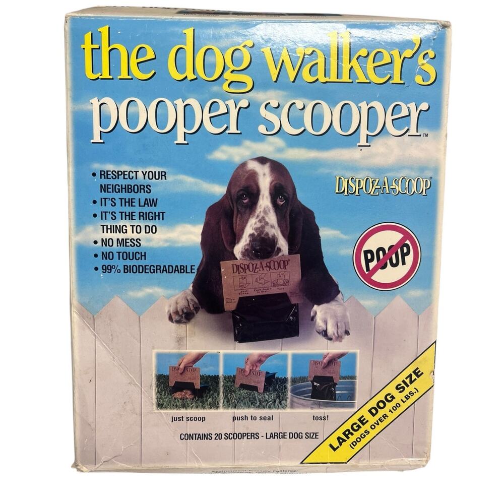 20 Count Dispoz-A-Scoop No-Touch Scoopers Dog Poop Clean Up | Large Dog